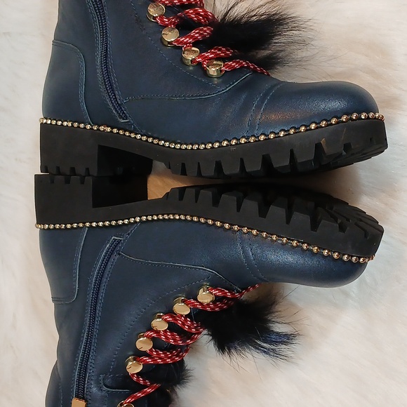 Cecelia New York Trekker Navy Boots Sz 7 - Picture 13 of 15